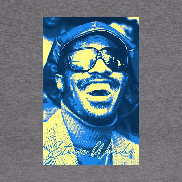 Stevie Wonder Vintage Light Blue by Mugo Muncarsol